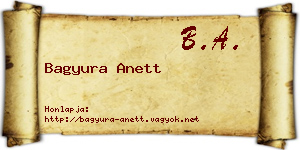 Bagyura Anett névjegykártya